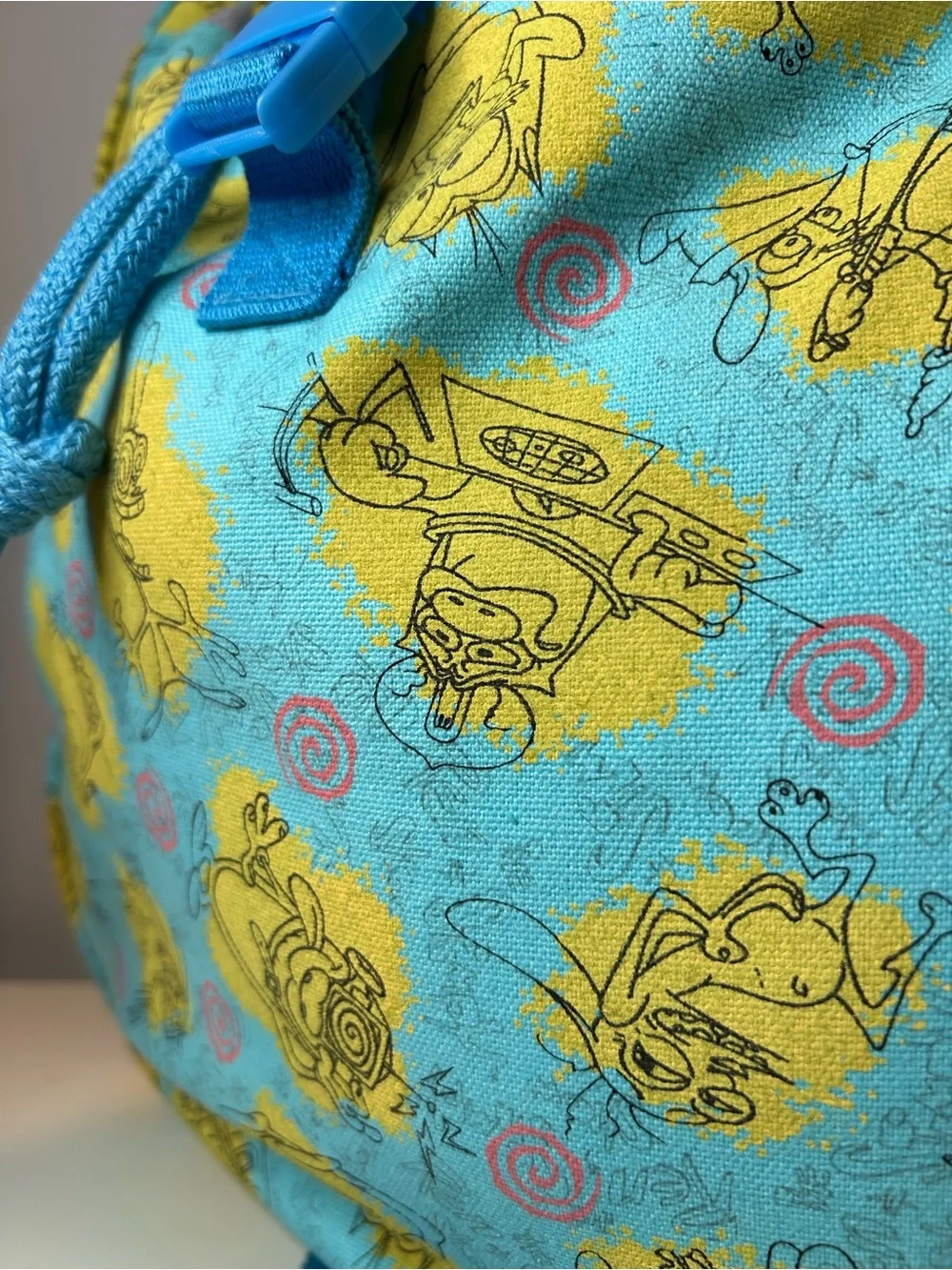 Nicktoons Ren & Stimpy Backpack Bag Nickelodeon 90s Cartoon EUC